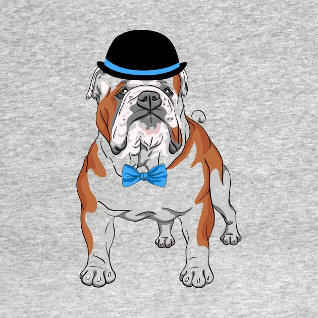 Hipster dog English Bulldog breed by kavalenkava